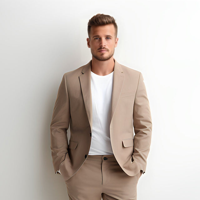 Men's Khaki Suit Jacket