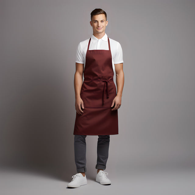 Burgundy Cotton Apron