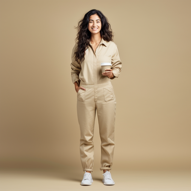 Unisex Khaki Jumpsuit