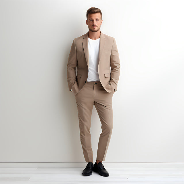 Men's Khaki Suit Jacket