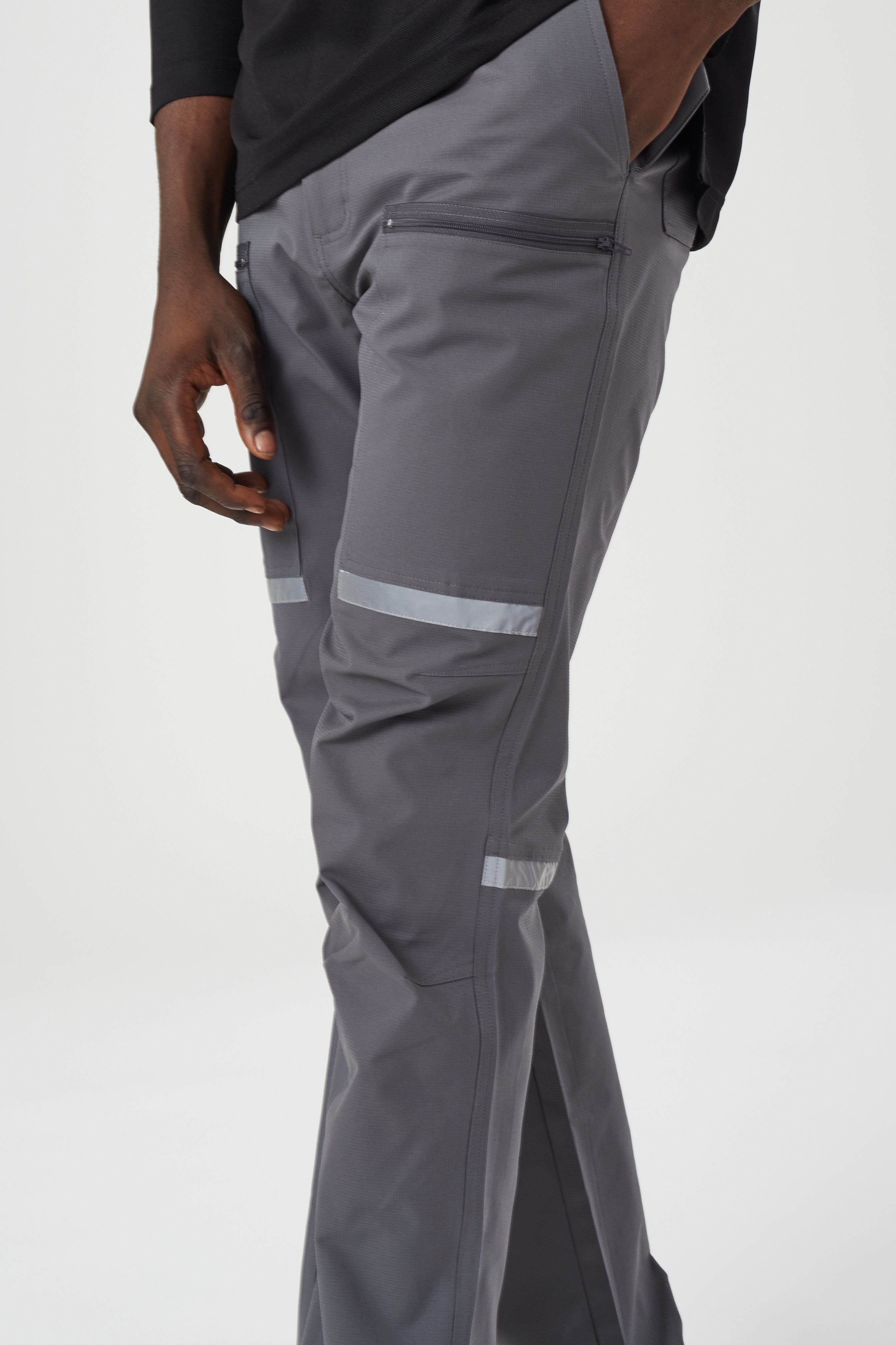 Grey Ripstop Textured Cargo Pants