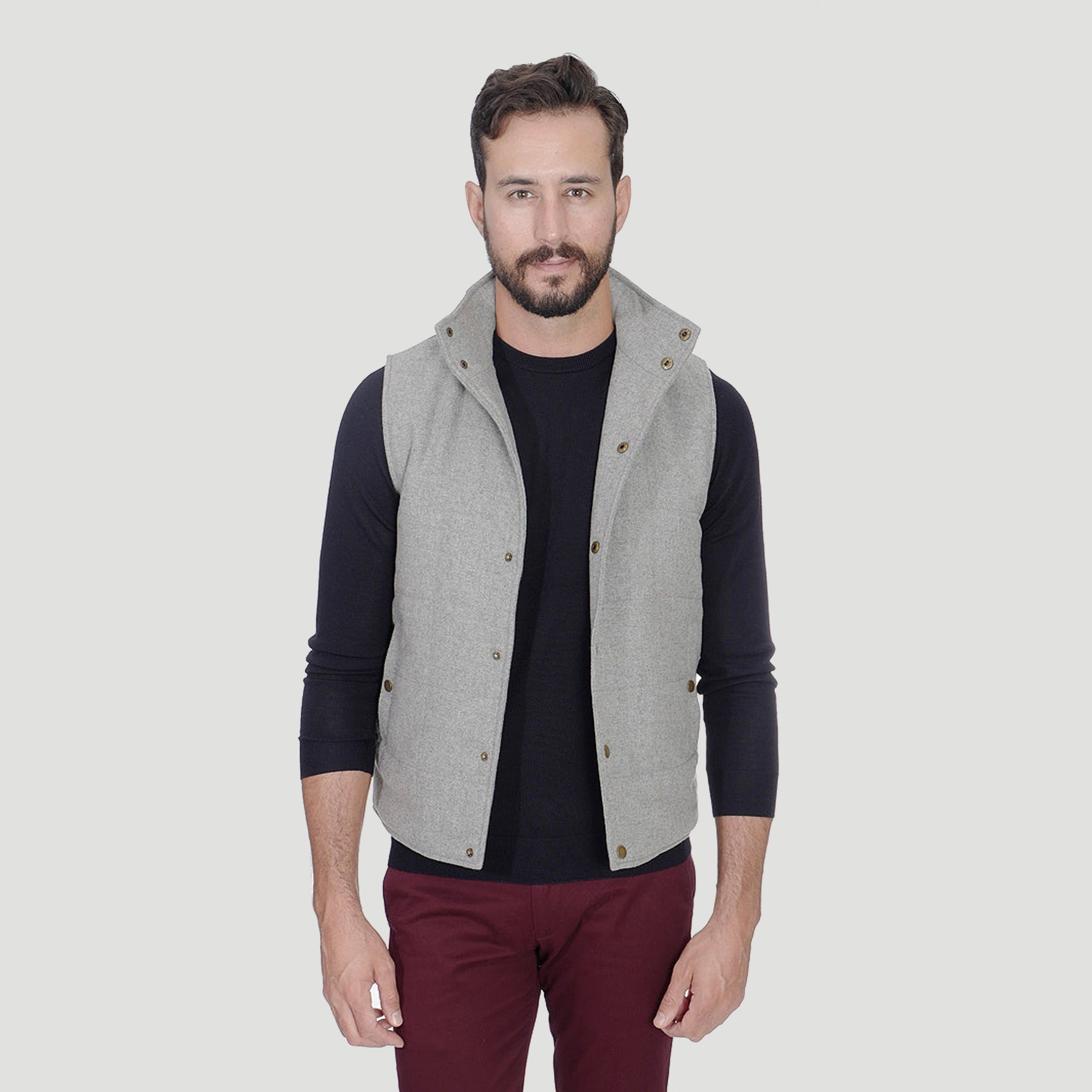 Mens grey hot sale vest outerwear